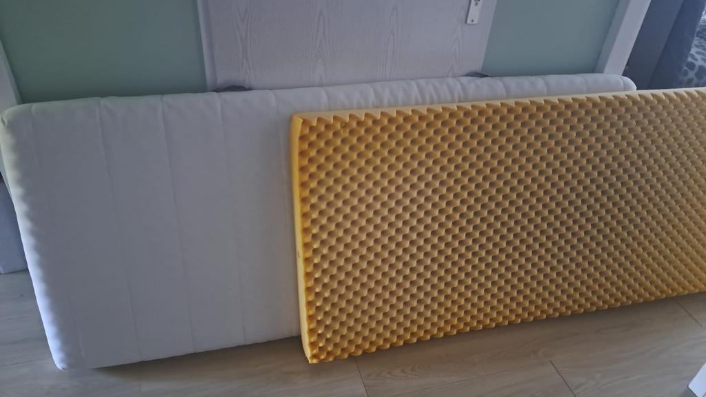 2 IKEA ÅSVANG schuimmatrassen 80x200x10cm, Ophalen, Gebruikt, Eenpersoons, 80 cm