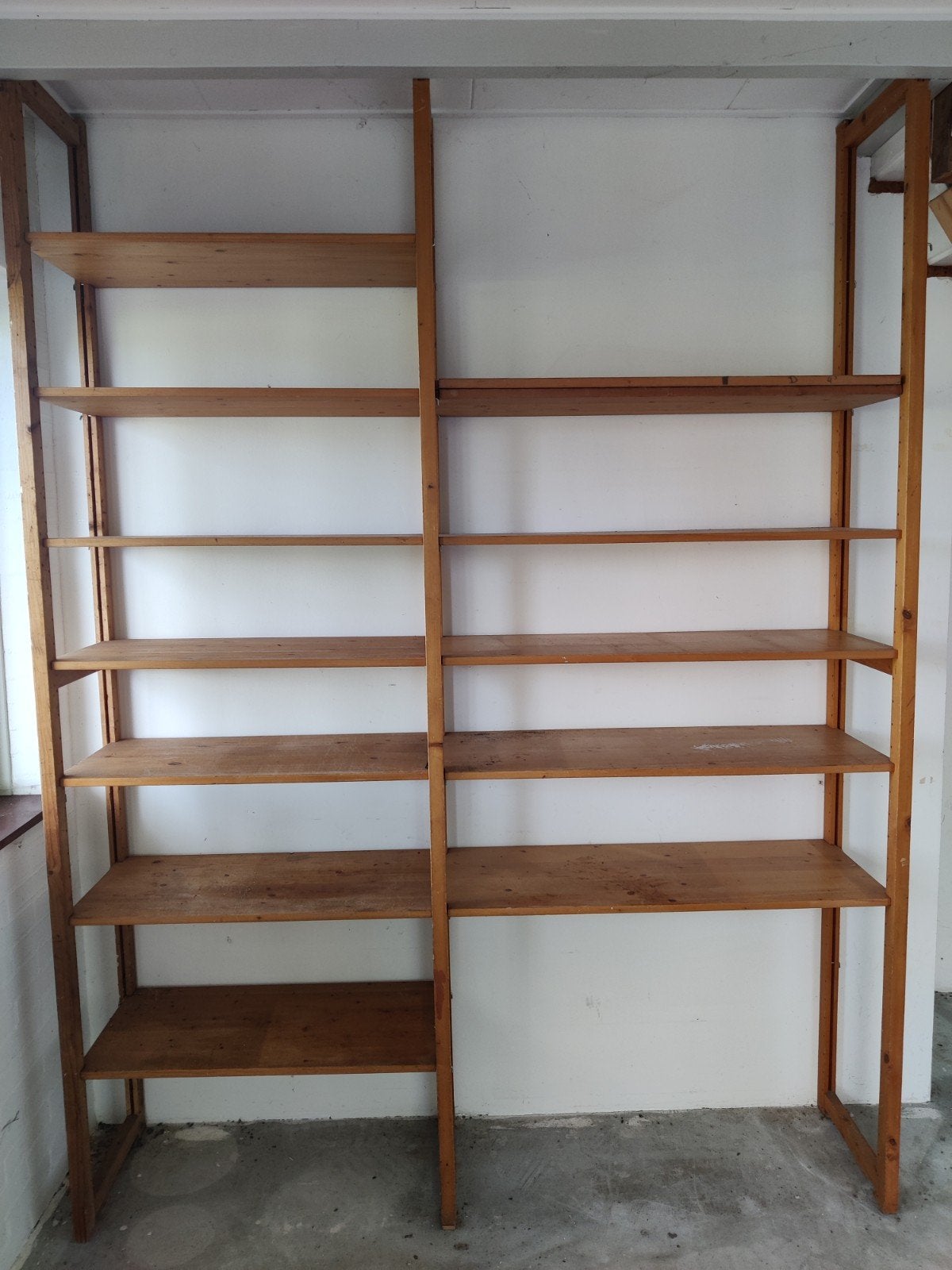 Stellingkast hout 183,2x40x249, Ophalen, Gebruikt