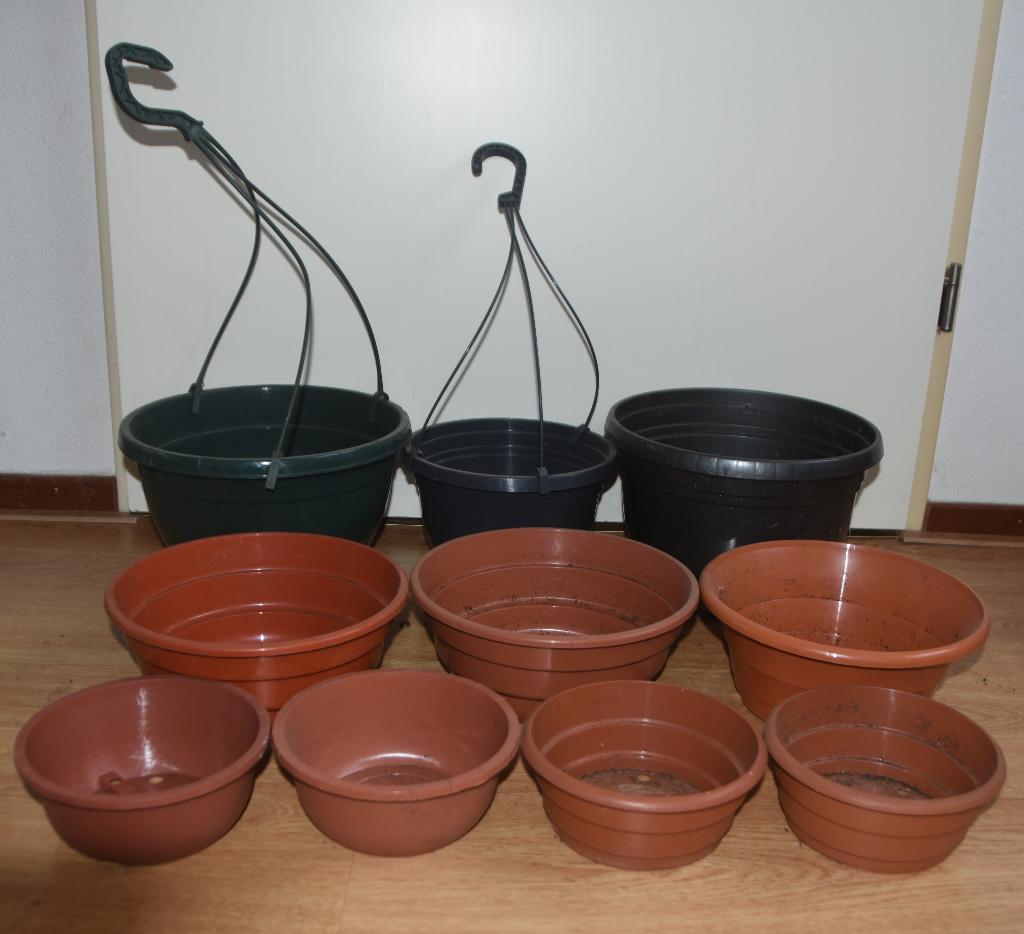 10 Plantenpotten Bloempotten Hangpotten Kunststof, Tuin en Terras, Bloempotten, Kunststof, Verzenden, Rond, Minder dan 40 cm