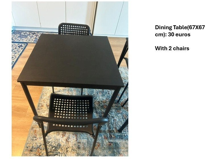 Dining Table w 2 Chairs Free, Ophalen, 200 cm of meer, 50 tot 100 cm, Zo goed als nieuw