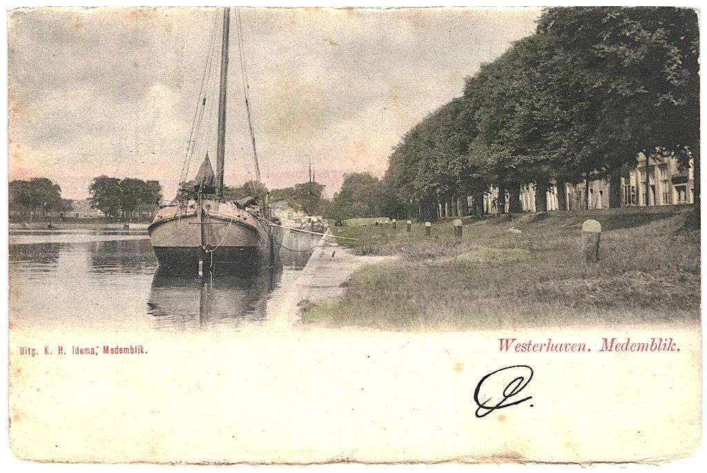 700133 Medemblik NH 1902 Westerhaven Gelopen met postzegel, Ophalen of Verzenden, Voor 1920, Gelopen, Noord-Holland