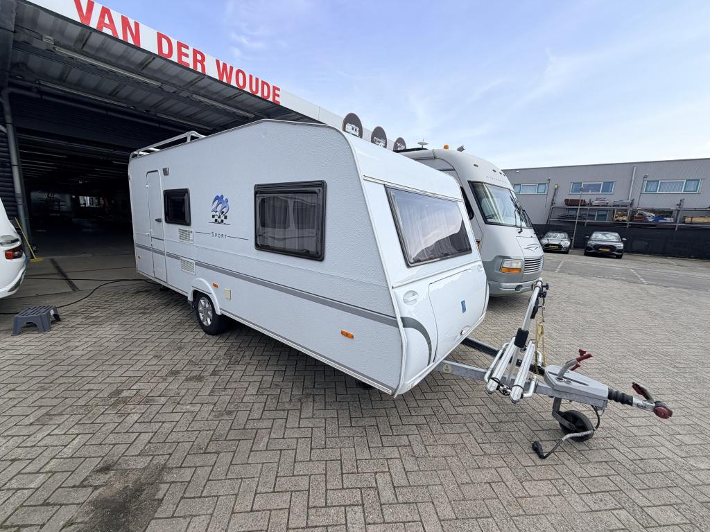 Knaus Sport 500 QDK 5 Pers mover airco tent, Caravans en Kamperen, Caravans, Standaardzit, Bedrijf, Dwarsbed, 5 tot 6 meter