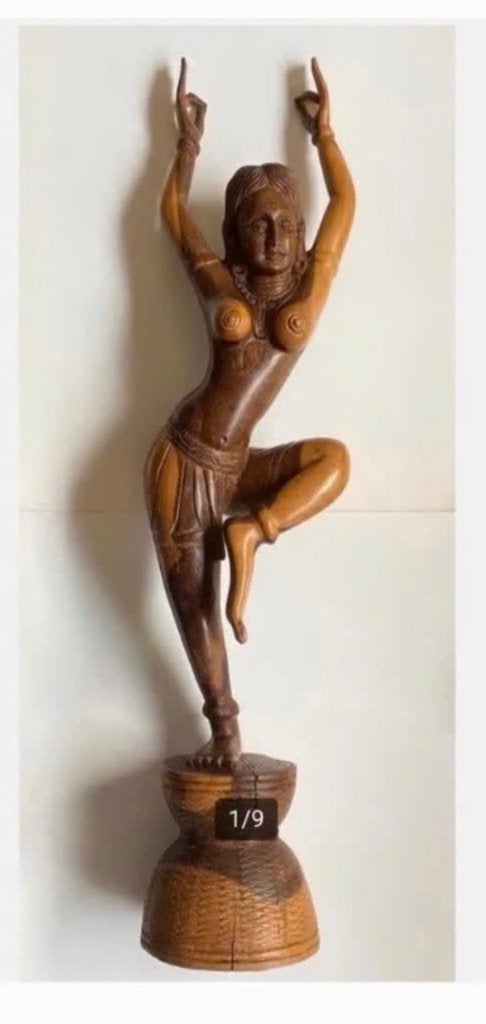 Javaans houtsnijwerk, danseres, 46 cm hg, zie beschrijving, Antiek en Kunst, Ophalen of Verzenden