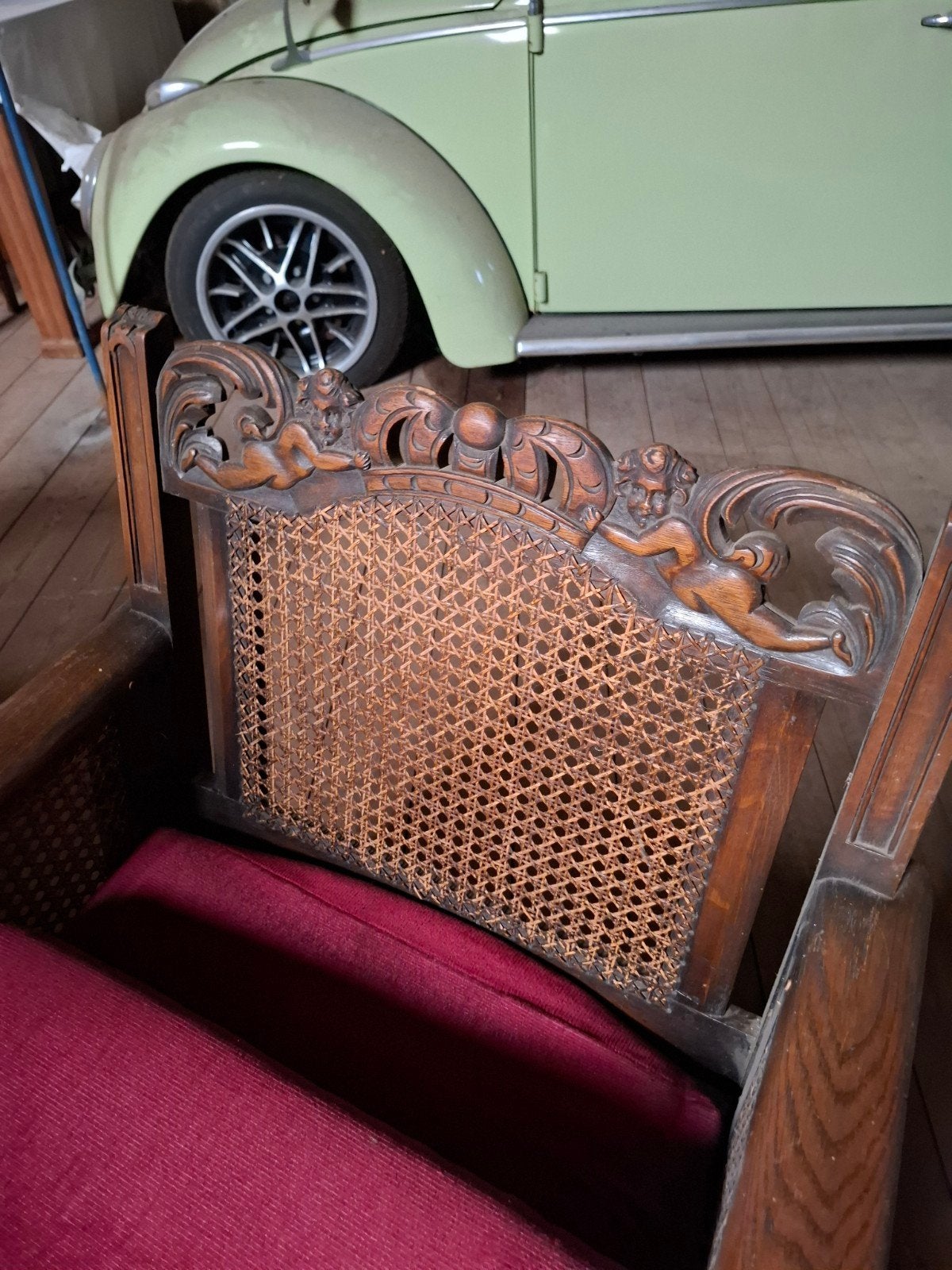 bank en 2 fautuils koloniaal salonset, Antiek en Kunst, Antiek | Meubels | Stoelen en Banken, Ophalen of Verzenden