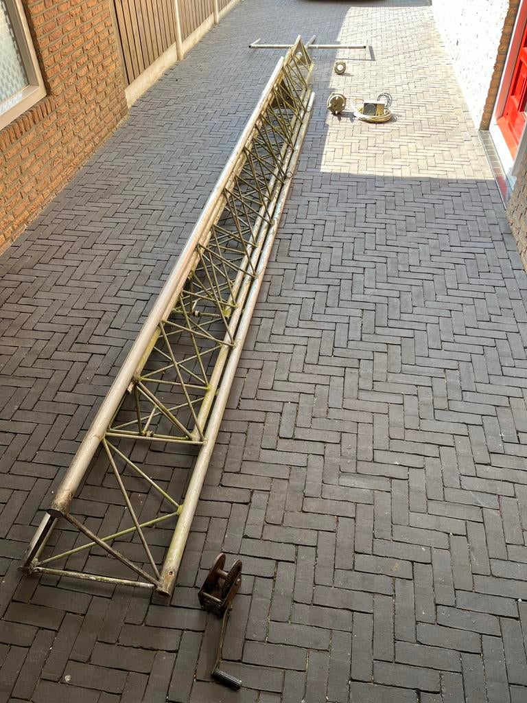 Constructiemast zendmast, antenne’s lier en rotor 3 x 4,5m, Telecommunicatie, Antennes en Masten, Ophalen, Gebruikt, Mast