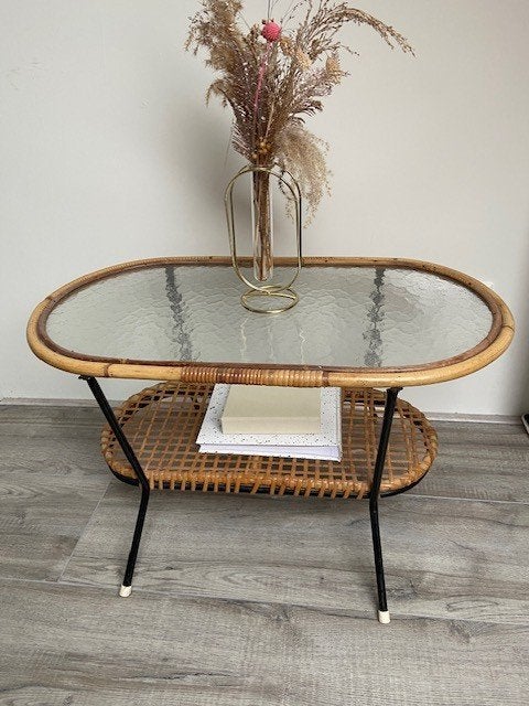 Vintage Rotan Set: Rohé Noordwolde Fauteuils & Salontafel, Ophalen