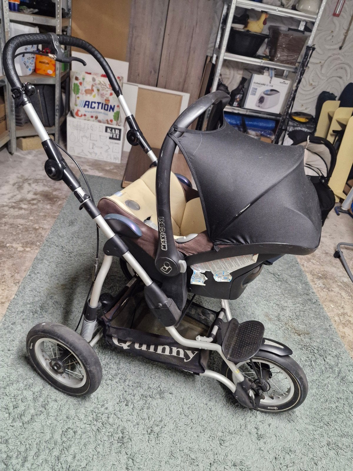 Quinny Speedi SX Combiwagen met Maxi-Cosi en reiswieg, Ophalen, Gebruikt, Quinny, Luchtbanden