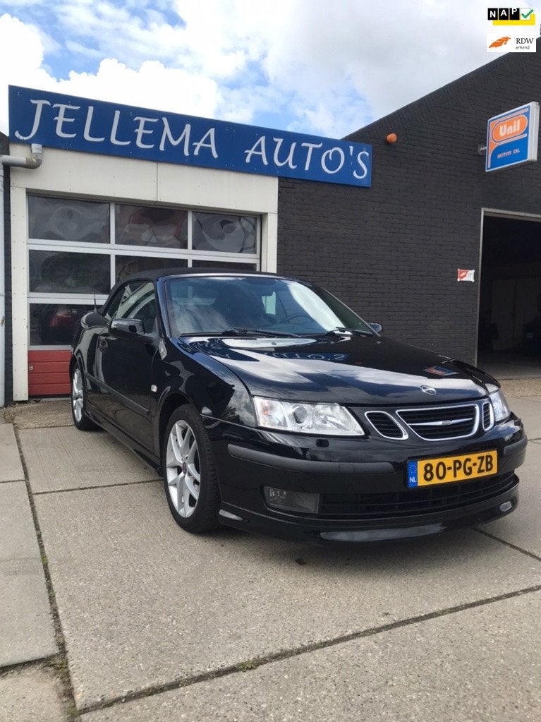 Saab 9-3 Cabrio 2.0T Aero, Auto's, 1998 cc, 4 cilinders, Cabriolet, Zwart