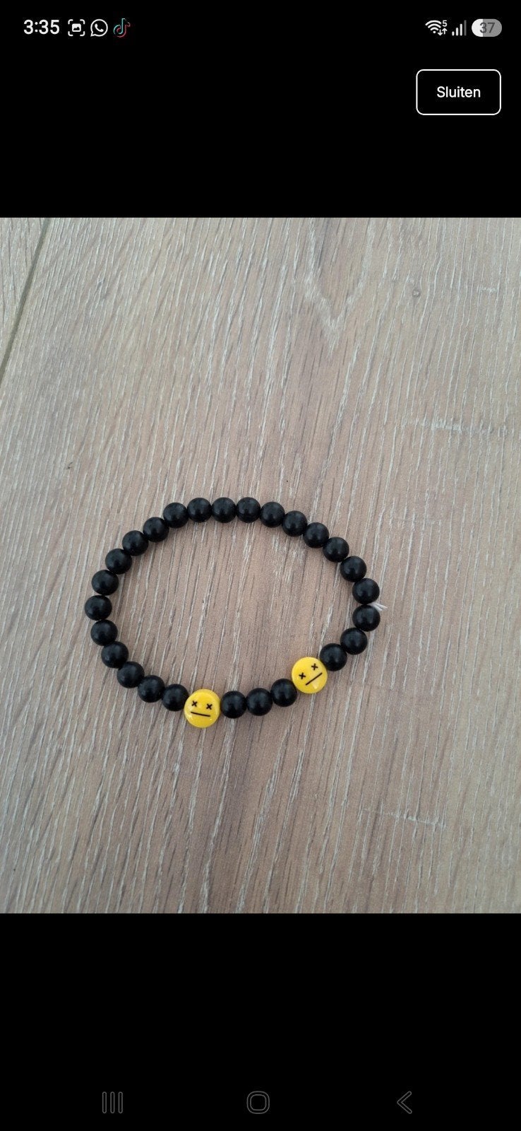 Smileys armband, Ophalen of Verzenden, Nieuw, Zwart