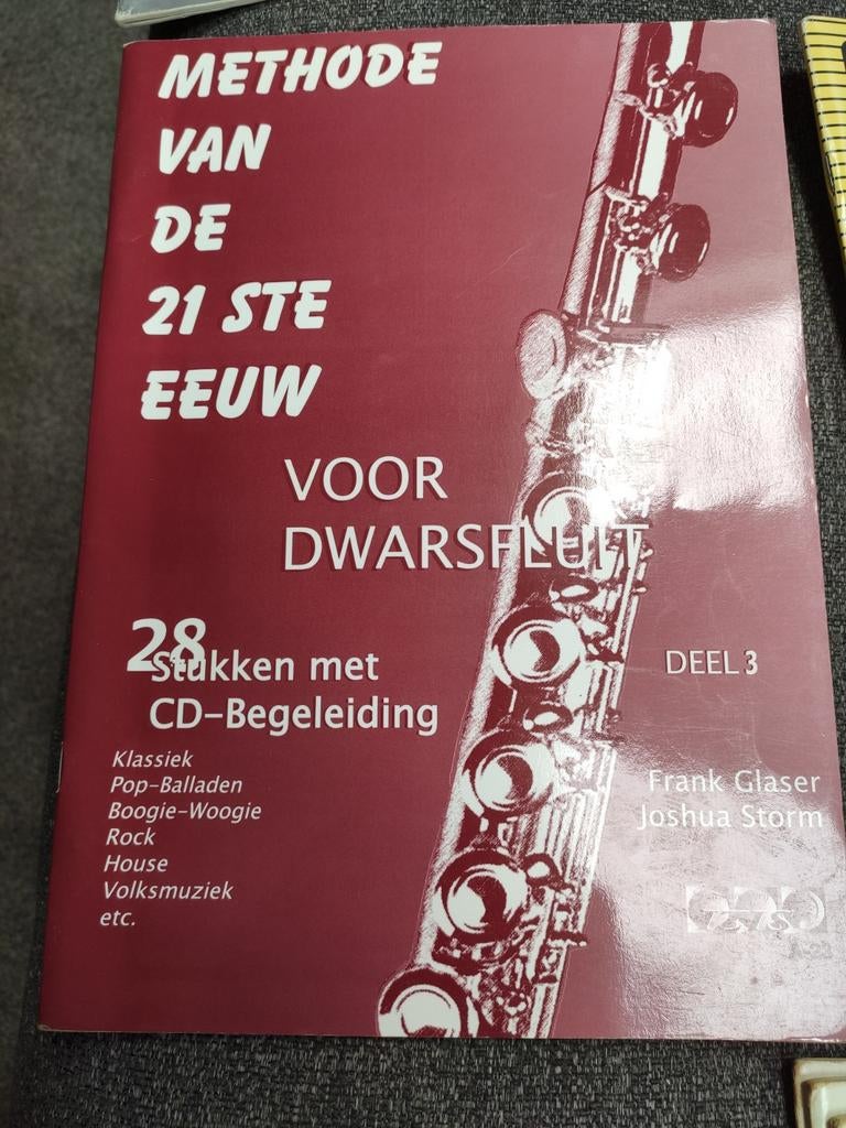 Dwarsfluit lesboeken met CD-begeleiding en duetten, Ophalen of Verzenden, Les of Cursus, Klassiek, Hobo