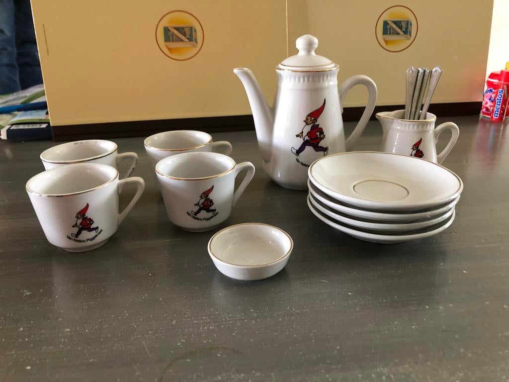 Vintage Van Nelle's Piggelmee kinderservies, Gebruikt, Keramiek, Ophalen of Verzenden, Overige stijlen