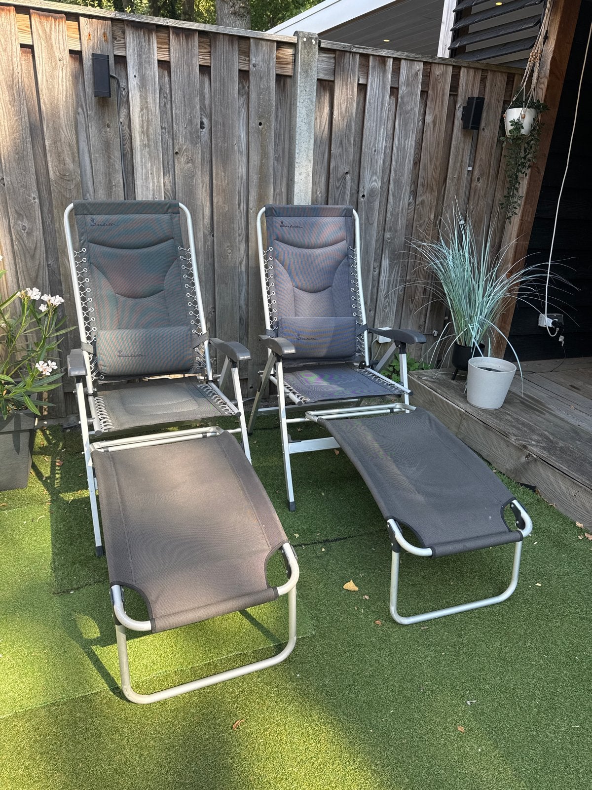Isabella Campingstoelen met voetensteun - Antraciet, Ophalen, Gebruikt, Campingstoel