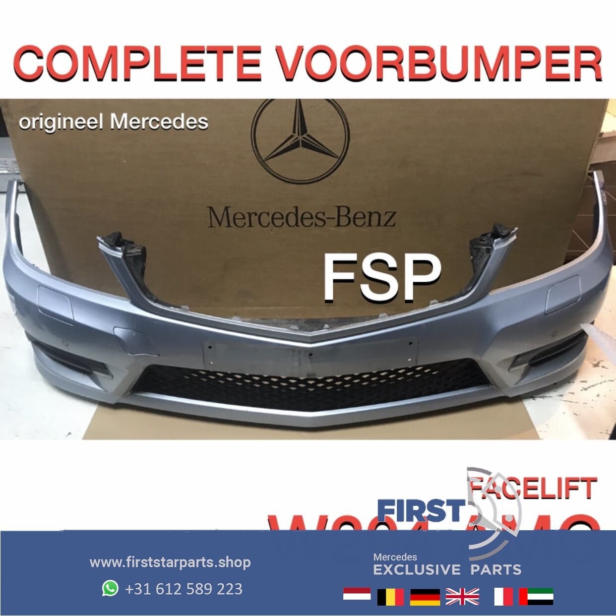 W204 C204 FACELIFT AMG BUMPER COMPLEET Mercedes C Klasse 201, Gebruikt, -, Voor, Ophalen of Verzenden