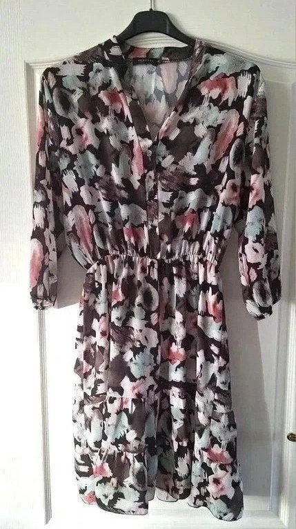 Pescara jurk met bloemenprint maat XL / 42, Kleding | Dames, Zwart, Maat 42/44 (L), Pescara, Ophalen of Verzenden