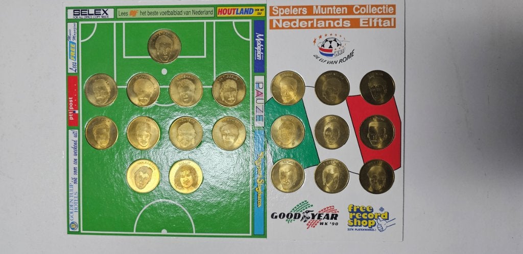 Spelers Munten Collectie NEDERLANDS ELFTAL  WK 1990, Postzegels en Munten, Ophalen of Verzenden, Koningin Beatrix, Overige waardes