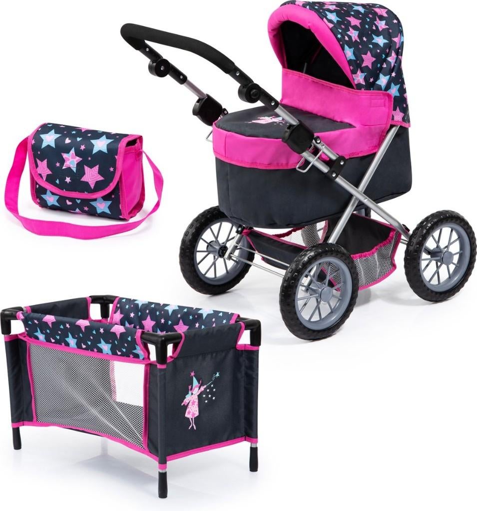 Bayer Design Trendy Set - Poppenwagen en Poppenbed, Kinderen en Baby's, Speelgoed | Poppen, Bayer, Nieuw, Ophalen of Verzenden