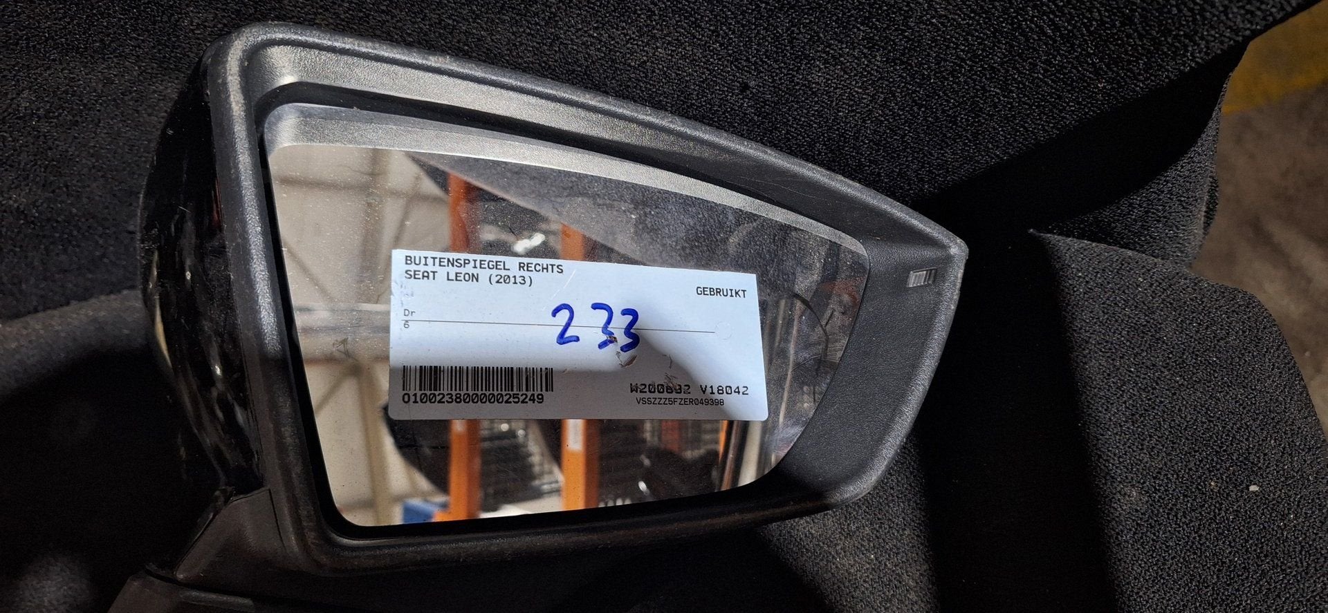 Originele Seat Leon (5F) Buitenspiegel Rechts (Passagierszij, Gebruikt, -, -, Ophalen of Verzenden