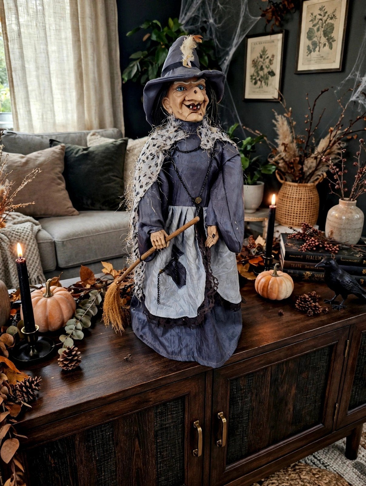 Griezelige Heks Decoratie voor Halloween, Hobby en Vrije tijd, Ophalen of Verzenden, Gebruikt, Versiering, Halloween of Griezel