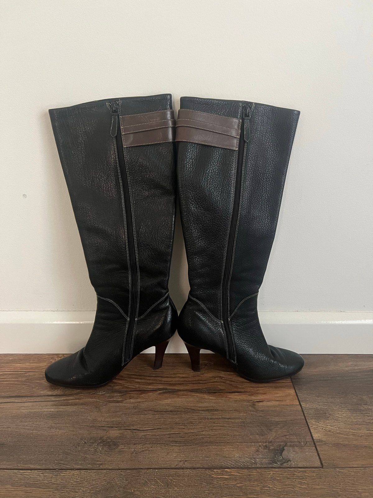 Cole Haan Leren Laarzen met Nike Air Zool - Maat 39, Ophalen, Gedragen, Zwart, Hoge laarzen
