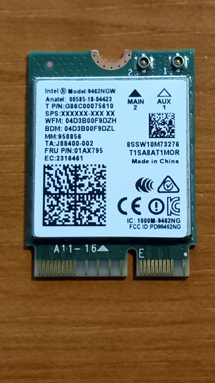 Intel 9462NGW Wi-Fi WLAN Bluetooth M.2, Ophalen of Verzenden, Nieuw, Intel