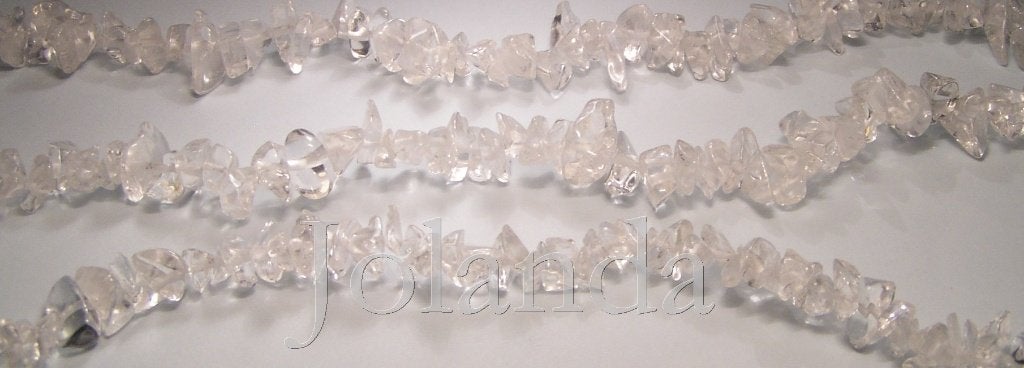 0702 Chips Transparante Edelstenen Ketting (10 mm), Ophalen of Verzenden, Nieuw, Steen of Mineraal
