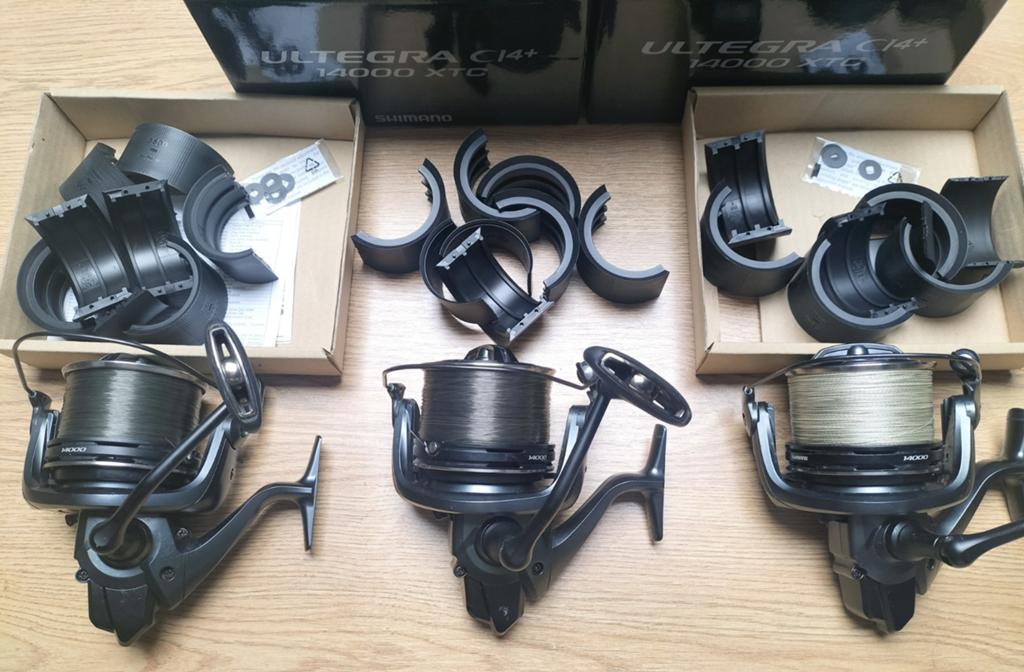 3x Shimano Ultegra Ci4 14000 XTC, Watersport en Boten, Hengelsport | Karpervissen, Ophalen of Verzenden, Gebruikt, Complete set