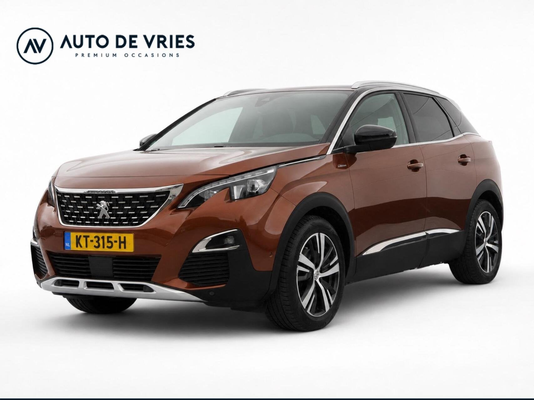 Peugeot 3008 1.6 165pk e-THP GT Line Automaat | ECC | Carpla, 4 cilinders, Bruin, Leder en Stof, Origineel Nederlands