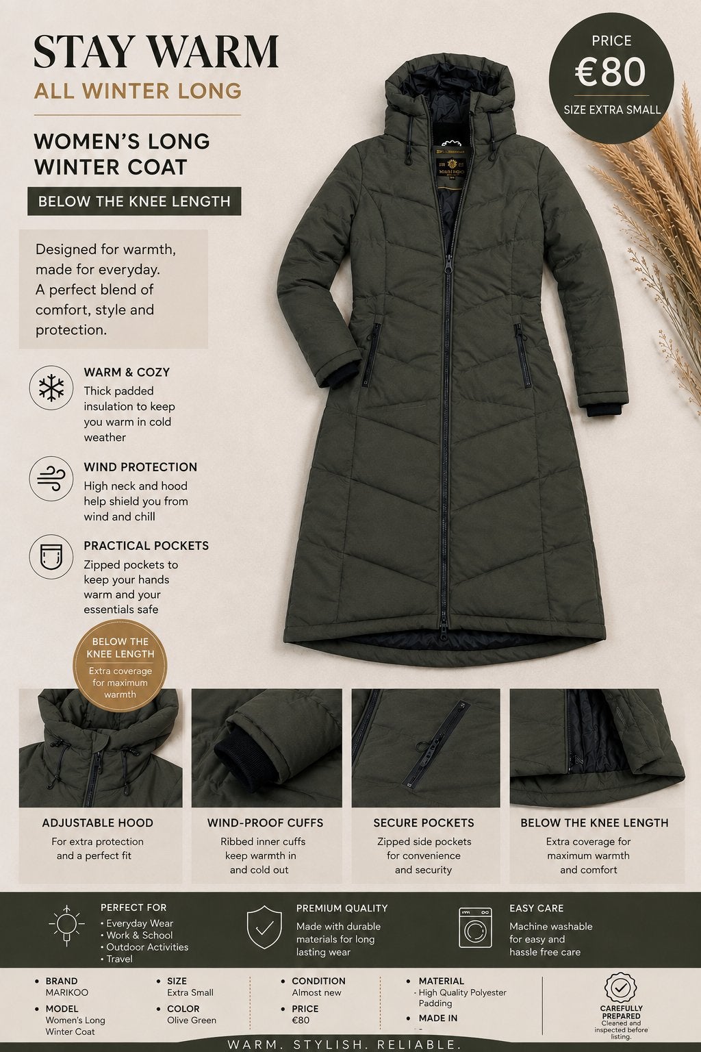 Marikoo winter jacket, Kleding | Dames, Jassen | Winter, Ophalen, Zo goed als nieuw, Zwart