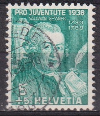 Zwitserland  1938 Pro Juventute Salomon Gessner Schilder, Verzenden, Gestempeld, Overige thema's