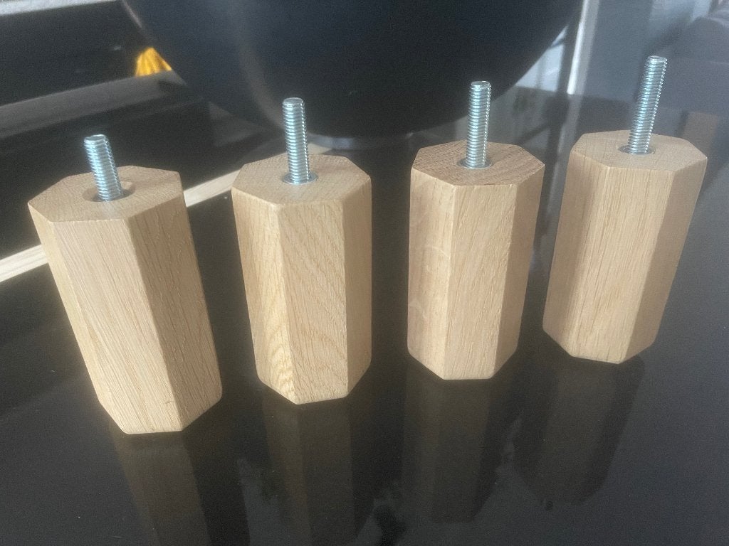 IKEA BESTA pootjes 4 stuks eiken kleur, Zo goed als nieuw, Minder dan 100 cm, 25 tot 50 cm, Overige houtsoorten