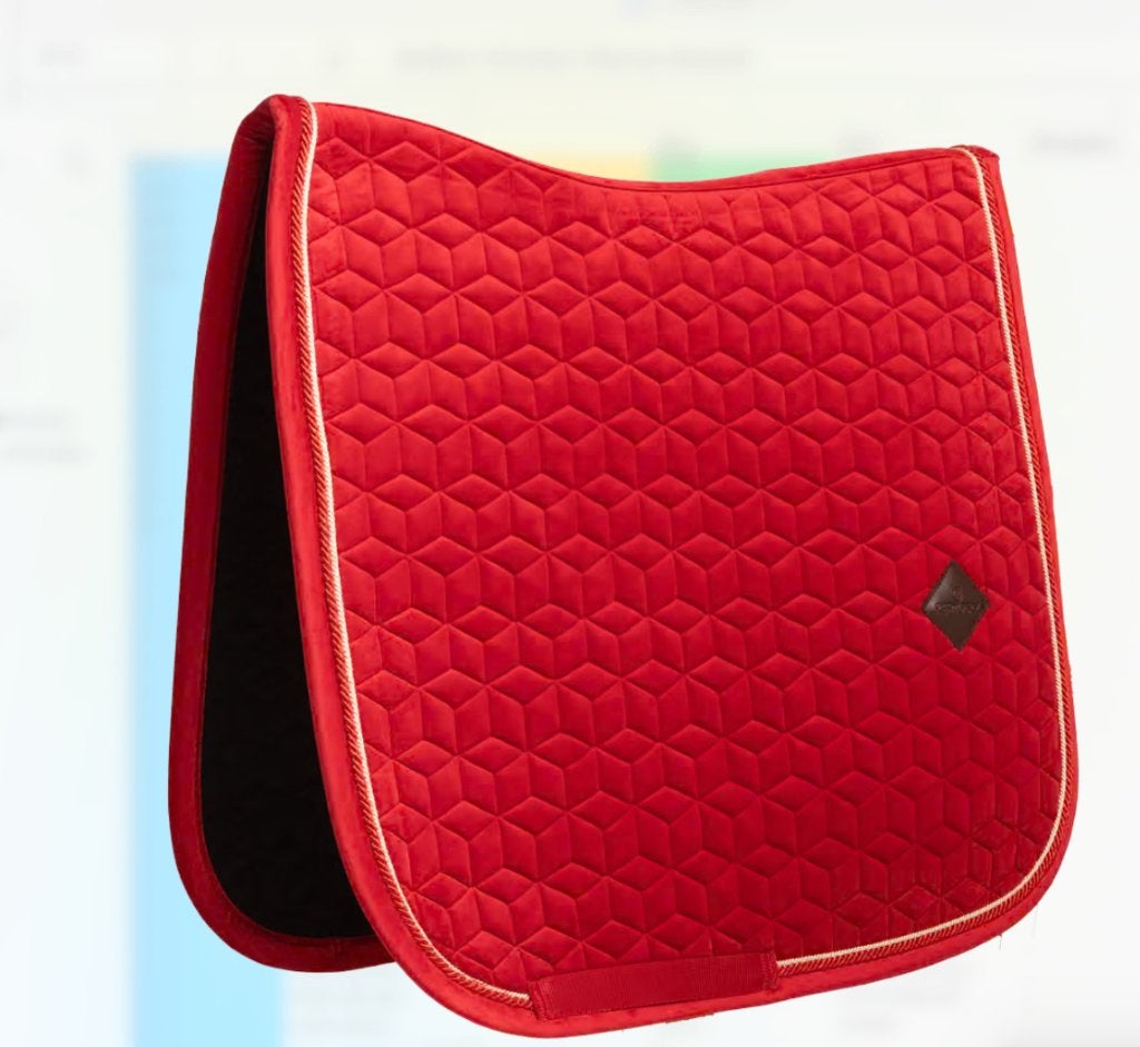 Dekje Kentucky Velvet rood full dressuur, Dieren en Toebehoren, Paarden en Pony's | Dekens en Dekjes, Full (L), Dressuurdekje