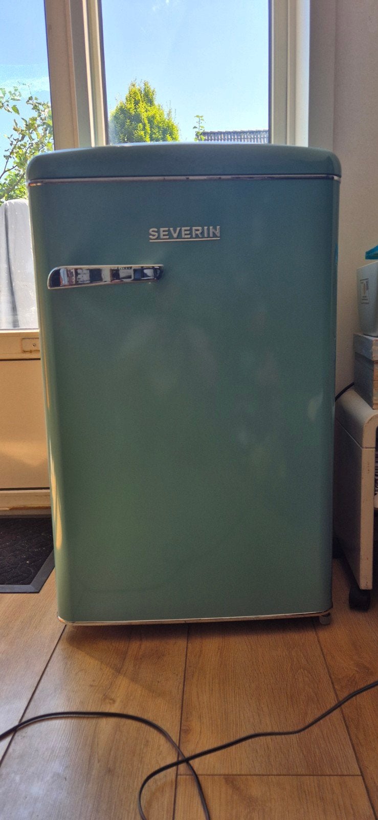 Severin Koelkast - Retro Groen - Compa7ct en Stijlvol, Witgoed en Apparatuur, 75 tot 100 liter, Zo goed als nieuw, 45 tot 60 cm