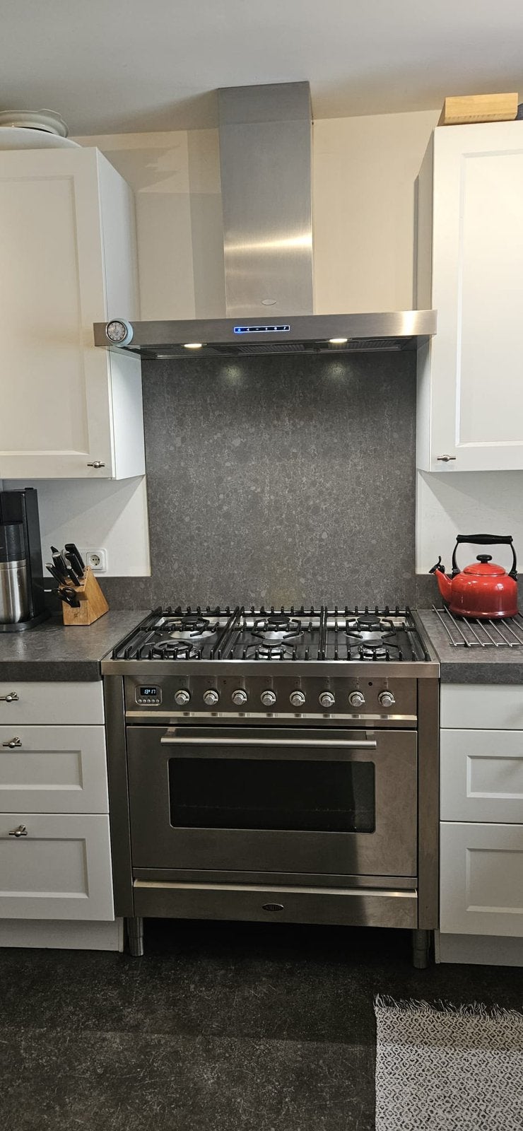 Boretti 6-pits gasfornuis met electrische oven en afzuigkap, Witgoed en Apparatuur, Ophalen, Gebruikt, 60 cm of meer, Gas