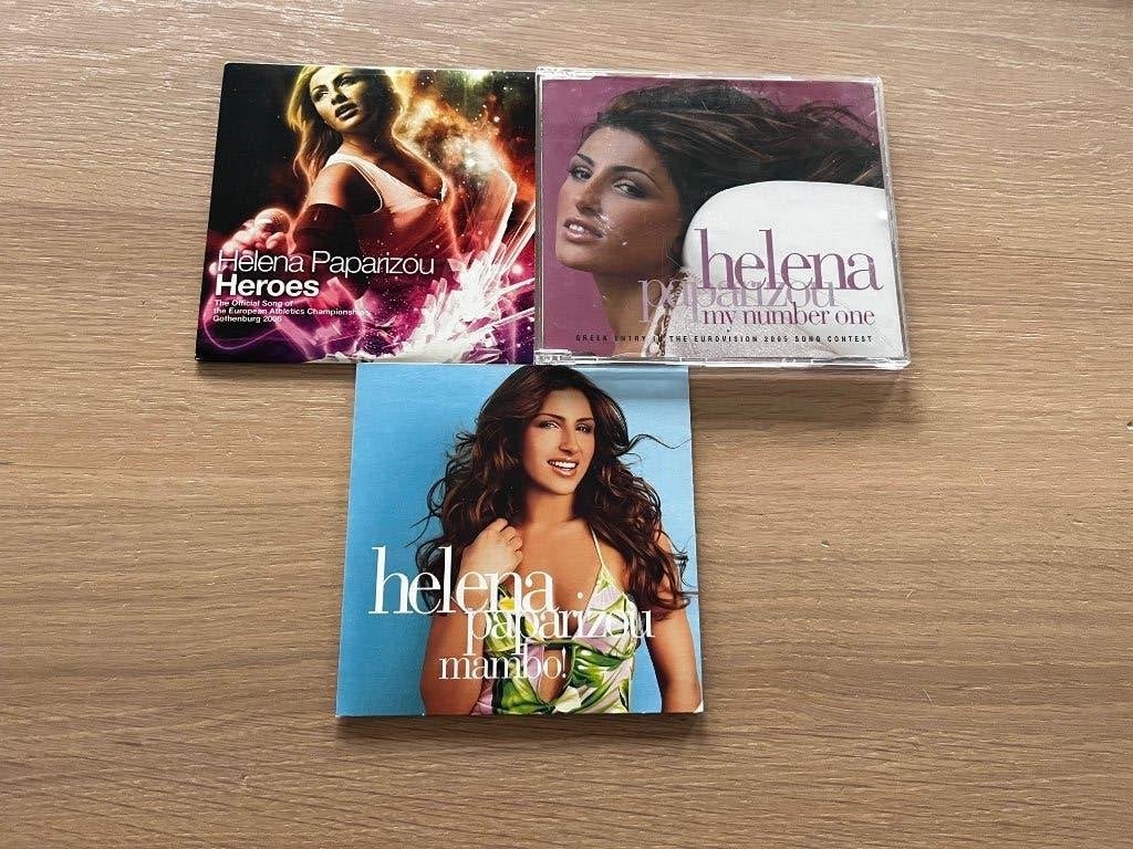 Helena Paparizou - 3x Single - Mambo Heroes My Number One, Ophalen of Verzenden, Zo goed als nieuw, Single