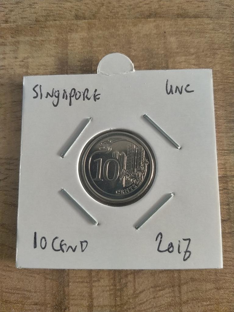 Singapore 10 Cent 2017 , UNC, Verzenden, Zuidoost-Azië, Losse munt
