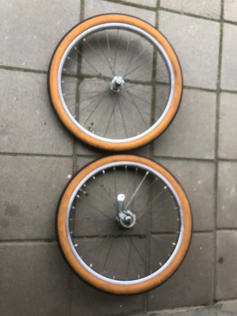 set wielen met duomatic achternaaf voor vouwfietsen 20 inch, Fietsen en Brommers, Ophalen, Gebruikt, 20 inch of meer, Versnellingen