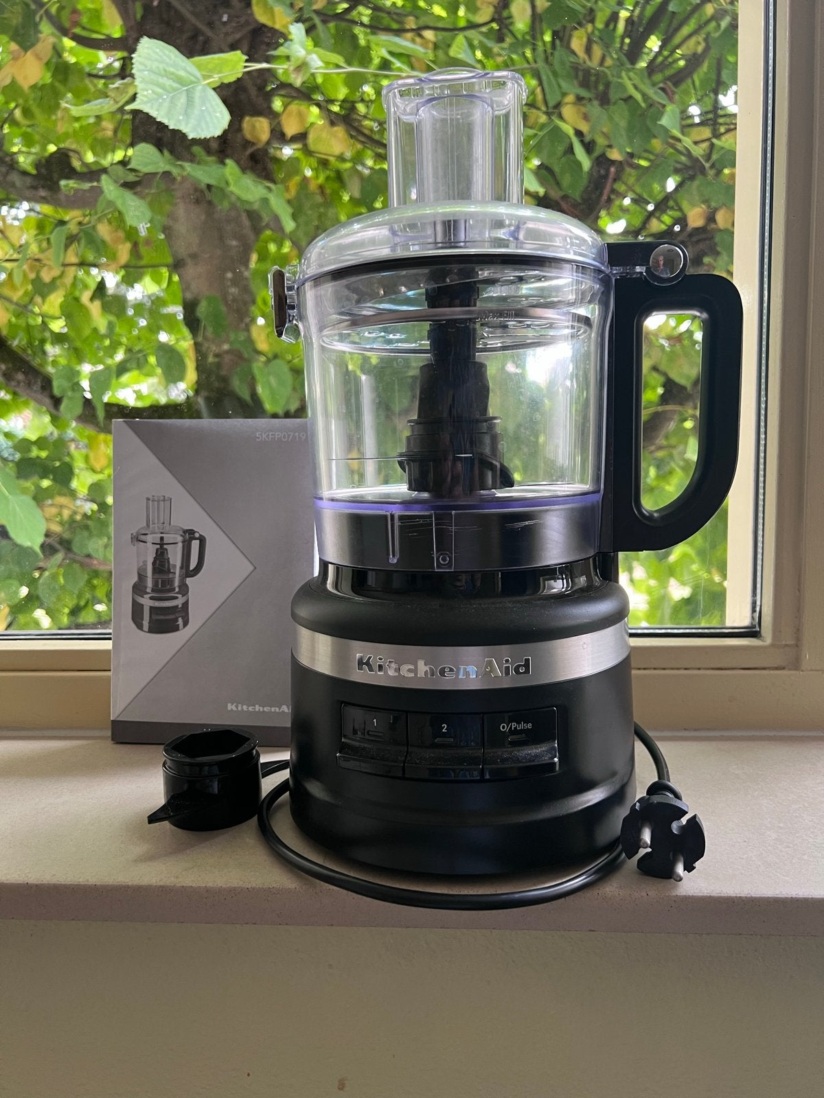 KitchenAid Foodprocessor 5KFP0719 Zwart, Witgoed en Apparatuur, Ophalen, 1 tot 2 liter, 2 snelheden, Zo goed als nieuw
