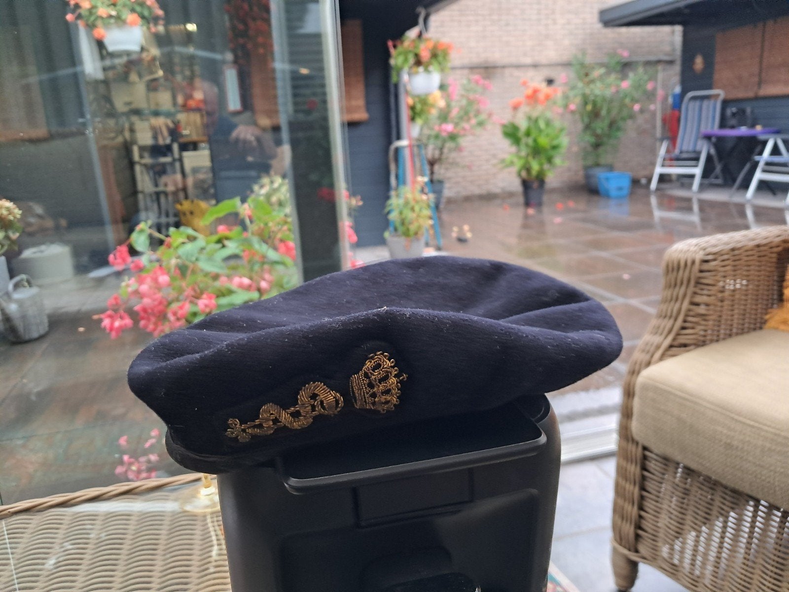 Marine baret met embleem, Verzamelen, Militaria | Algemeen, Ophalen, Marine, Nederland, Embleem of Badge