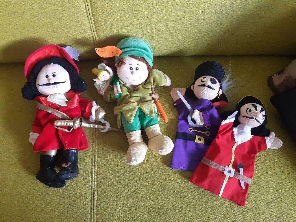 handpoppen Peter Pan Kapitein Haak, Ophalen of Verzenden, Overige figuren, Zo goed als nieuw, Overige typen