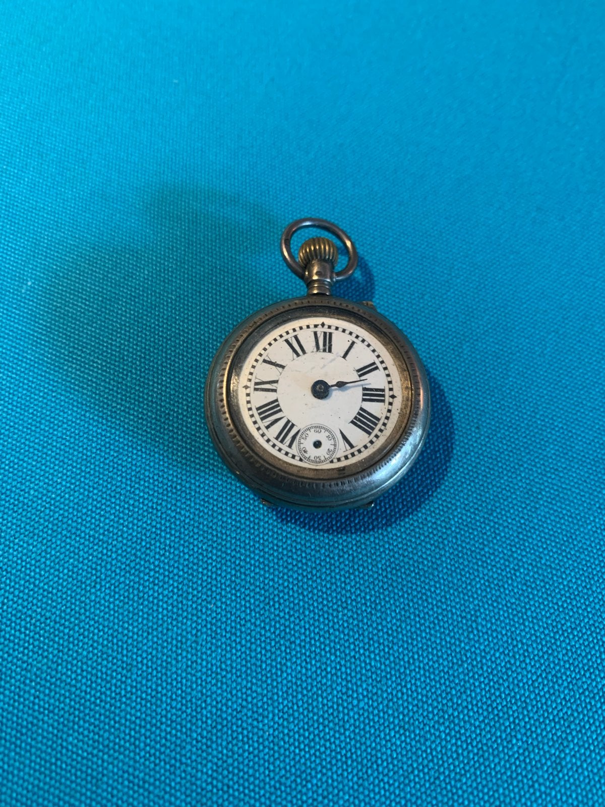 Klein zilveren zakhorloge (32 mm) - defect, Overige merken, Zakhorloge, Ophalen of Verzenden, Onbekend