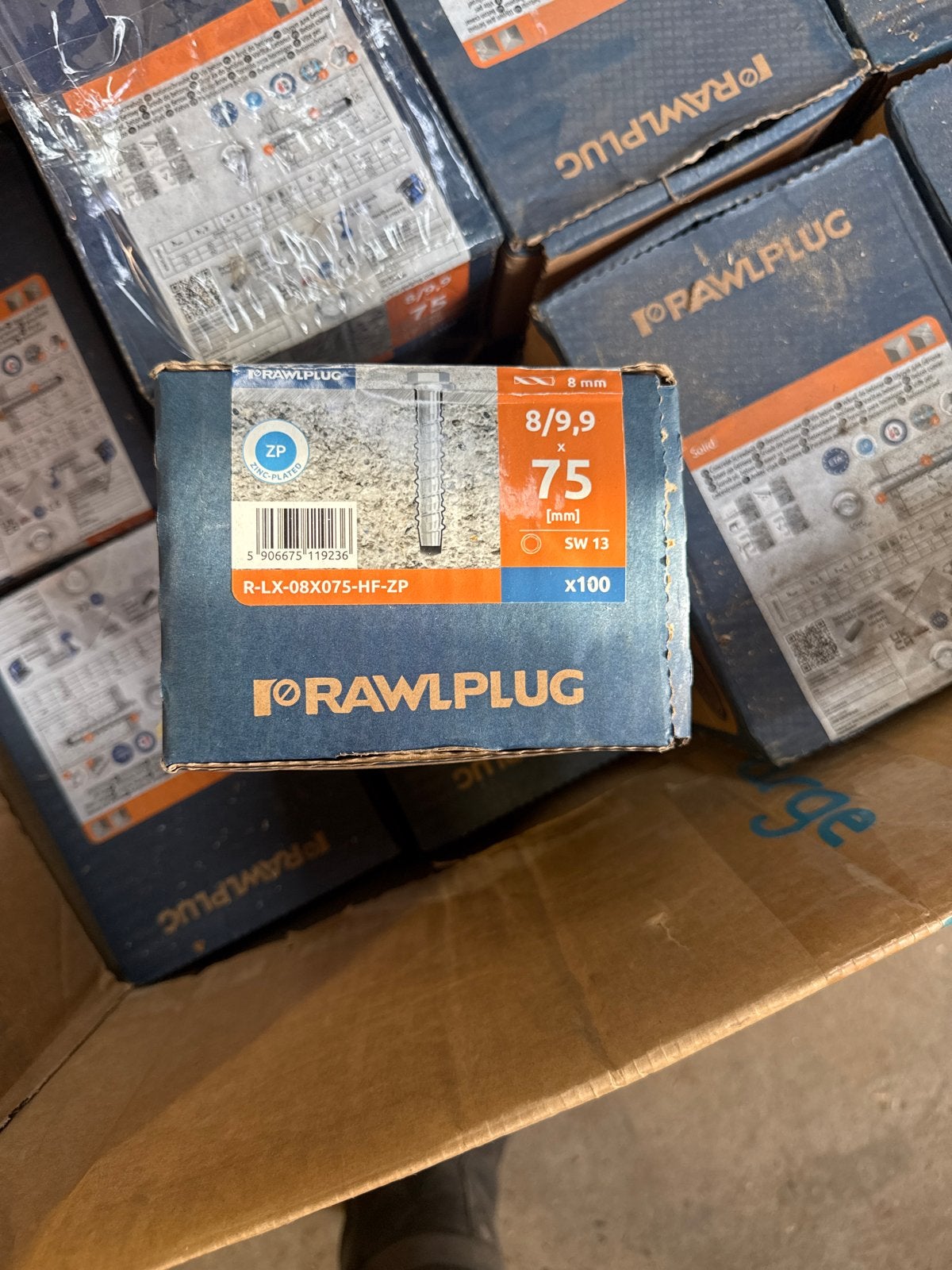 1600 Rawlplug beton schroeven 75mm lang, Ophalen of Verzenden, Nieuw