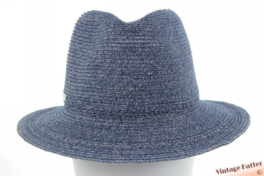 Dameshoed zomer trilby Seeberger inkt blauw papierstro 57, 56 of 57 cm (M, 7 of 7⅛ inch), Hoed, Nieuw, Ophalen of Verzenden