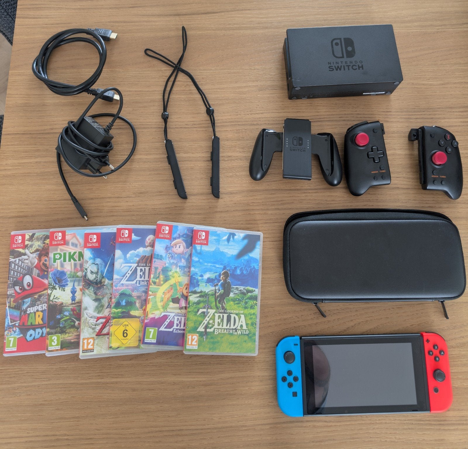 Nintendo Switch met 6 games en extra controllers, Met games, Met 2 controllers, Ophalen of Verzenden, Zo goed als nieuw