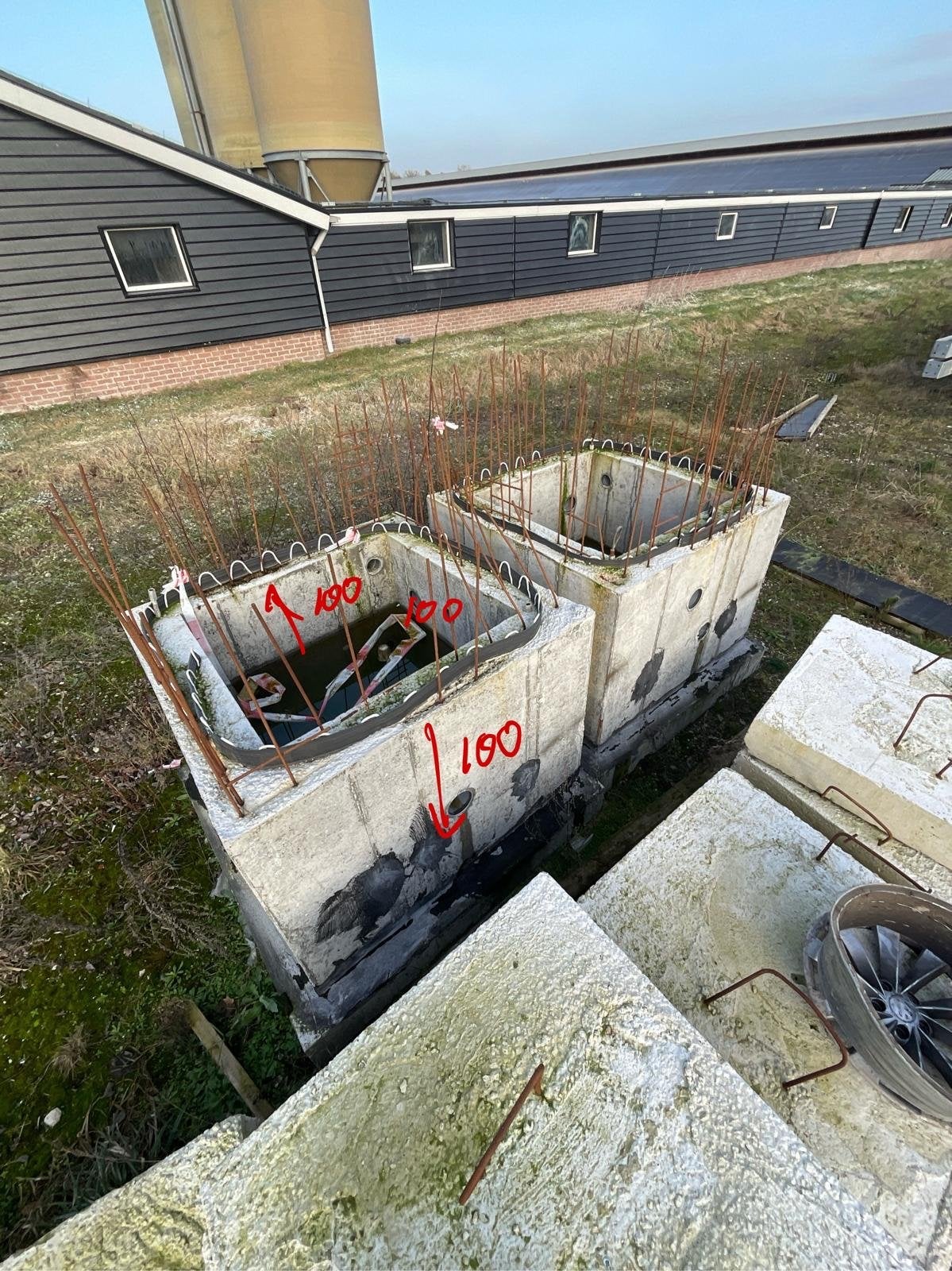 2x Betonput 100x100cm, Ophalen of Verzenden