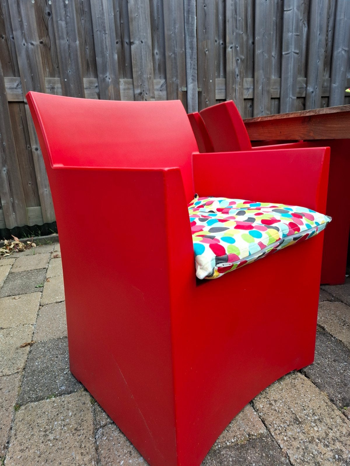 Haans Lifestyle rode tuinstoelen met kussens, Ophalen, Gebruikt, Kunststof