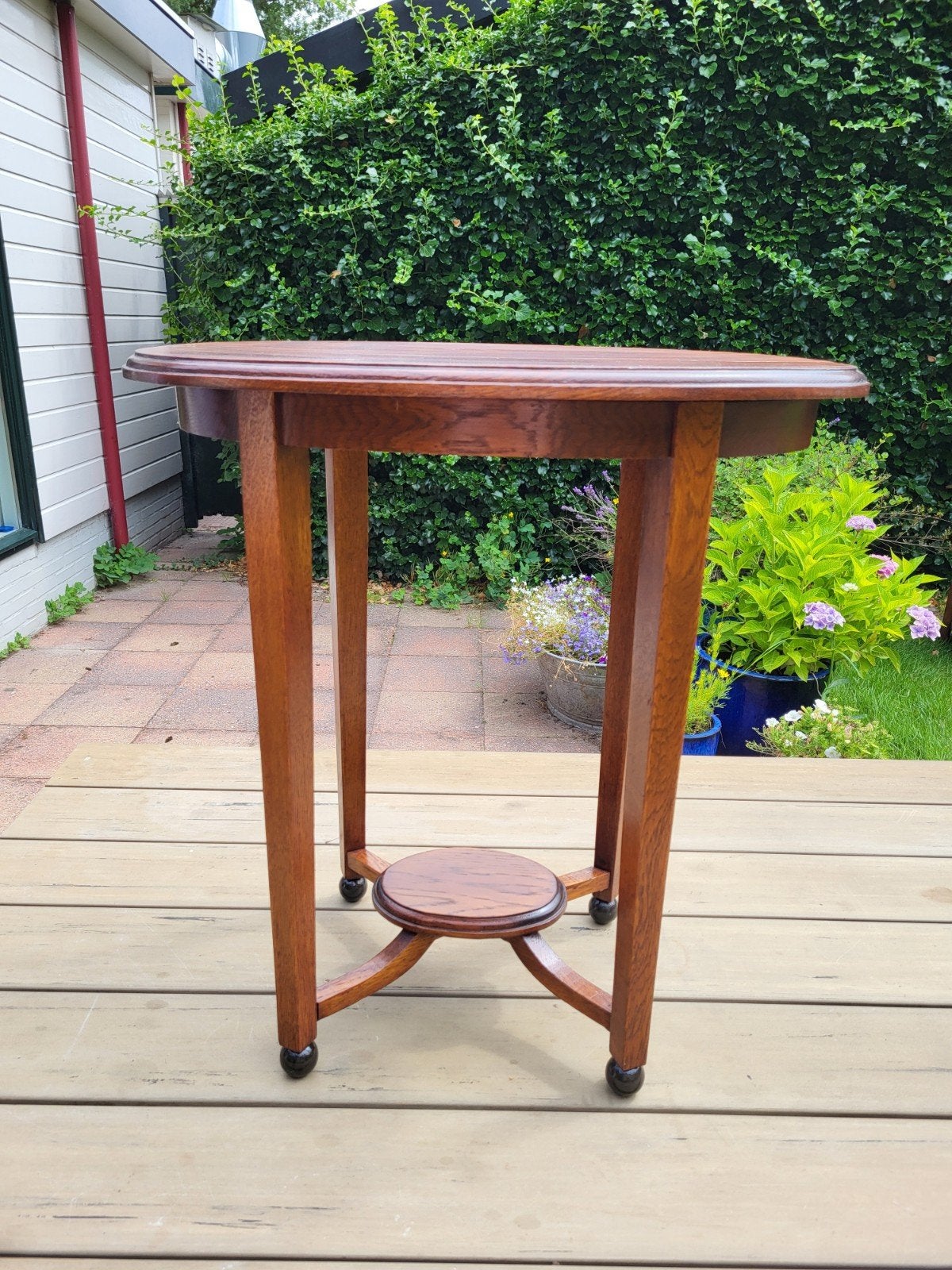 Art Deco bijzettafel Amsterdamse school ovale  haltafel, Ophalen