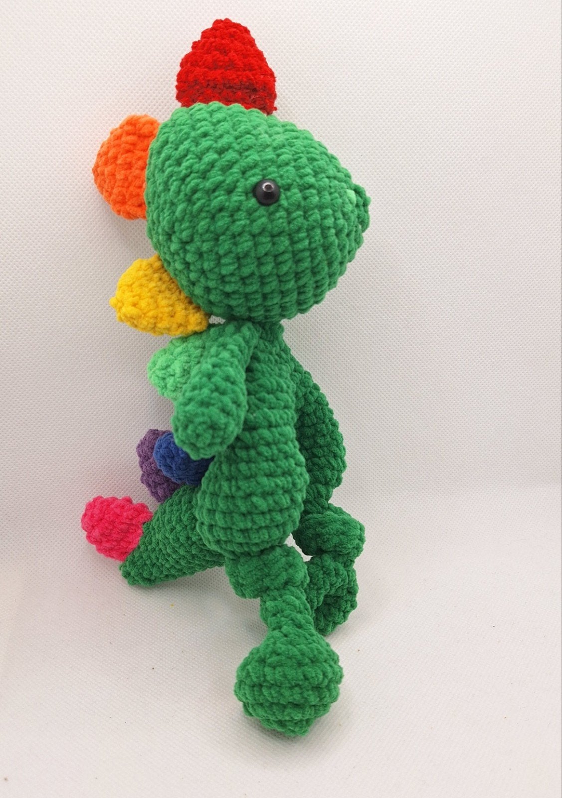 Zachte Chunky Chenille Dinosaurus Knuffel, Kinderen en Baby's, Speelgoed | Knuffels en Pluche, Nieuw, Ophalen of Verzenden, Meerkleurig