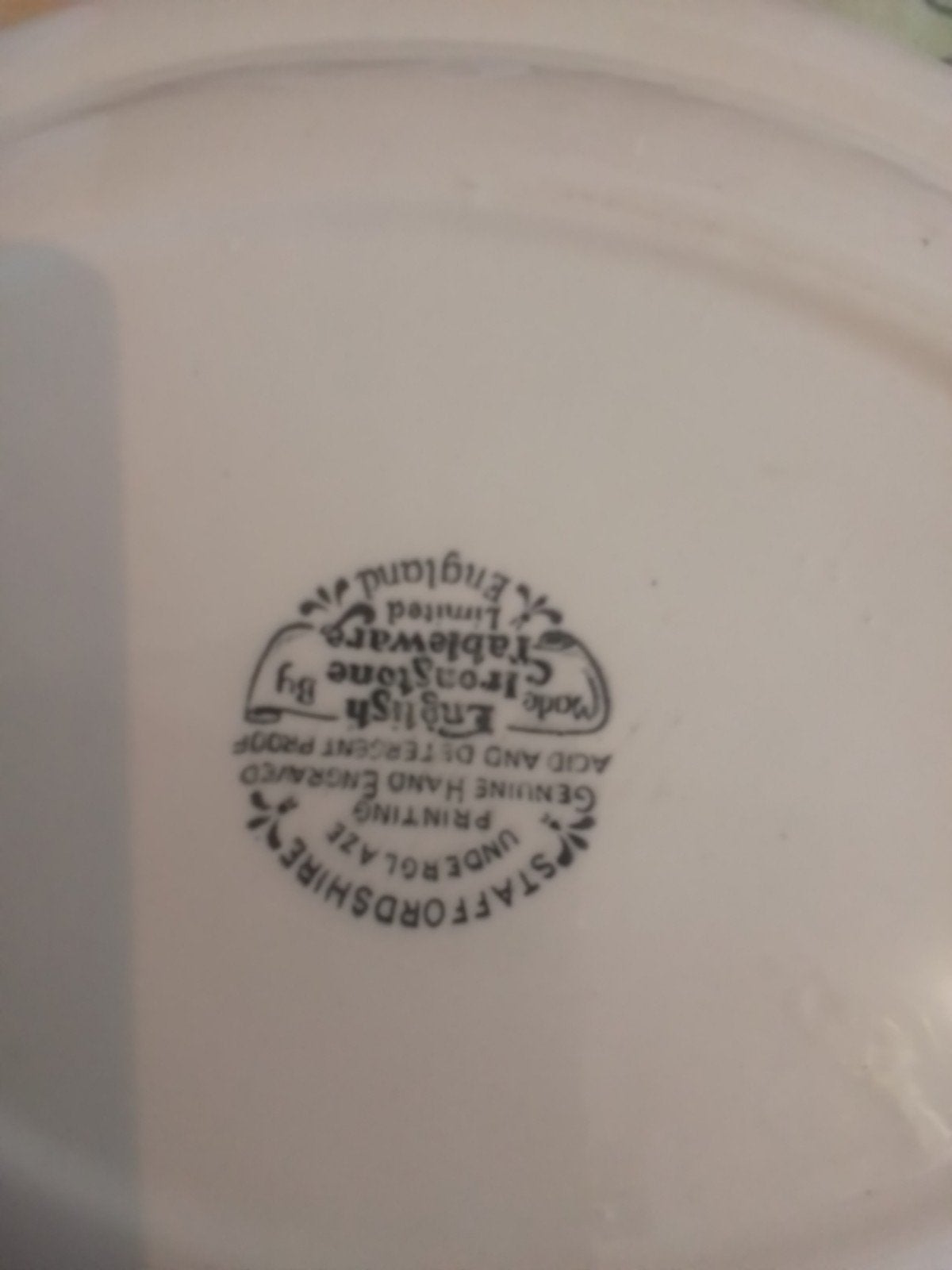 Vintage Staffordshire Ironstone Ovale Schaal Engelse Scène, Ophalen of Verzenden