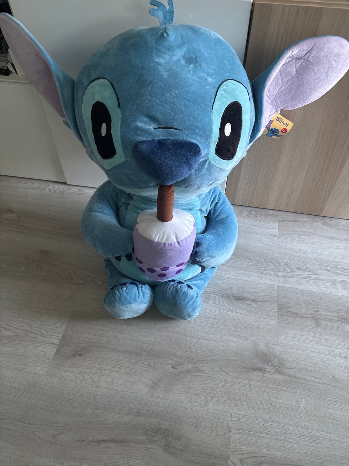 Xxl Disney Stitch Knuffel met Bubble Tea - Nieuw, Ophalen, Disney, Overige typen, Blauw