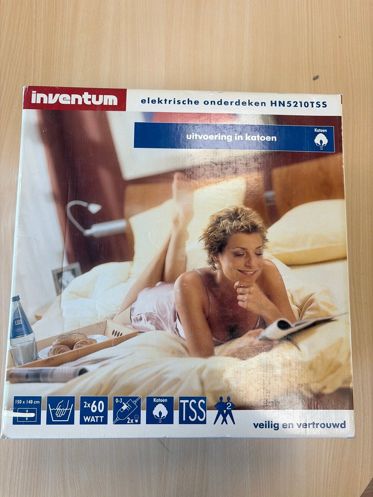 Inventum Elektrische Onderdeken HN5210TSS Katoen, Huis en Inrichting, Blauw, Katoen, Ophalen of Verzenden, Deken of Dekbed